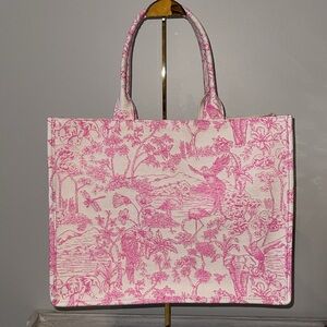 New H&M Jacquard Tote in Pink